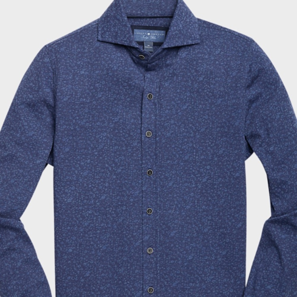 NWT Joseph Abboud Sport Shirt-Blue/Navy Floral